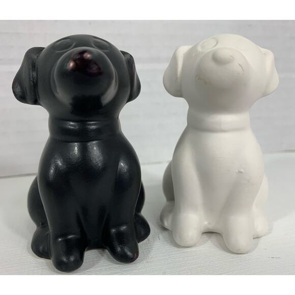 Rustic Old East  Main Black and White Dog Salt and Pepper Shakers - Picture 2 of 6
